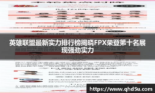英雄联盟最新实力排行榜揭晓FPX荣登第十名展现强劲实力